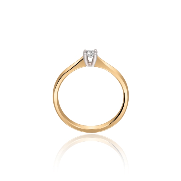 Pierścionek Złoty Z Brylantem 0,10ct RS0436