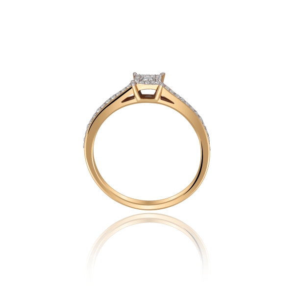 Pierścionek Złoty Z Brylantami 0,14ct RS0517