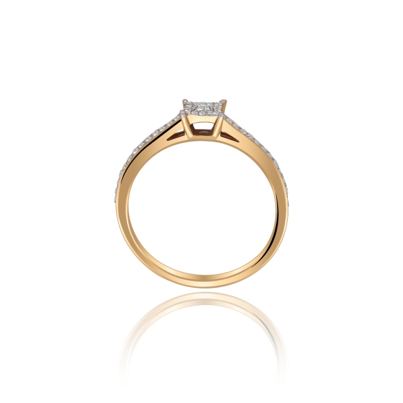 Pierścionek Złoty Z Brylantami 0,14ct RS0517