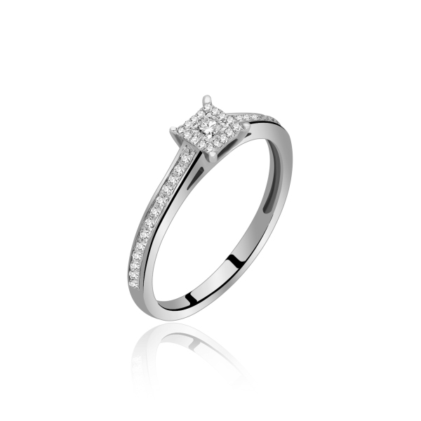 Pierścionek Złoty Z Brylantami 0,14ct RS0517