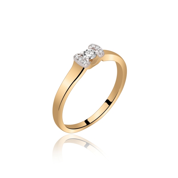 Pierścionek Złoty Z Brylantami 0,13ct RS0384