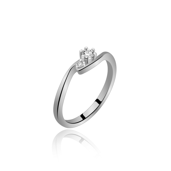 Pierścionek Złoty Z Brylantami 0,11ct RS0378