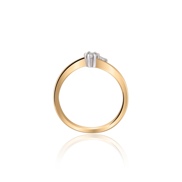 Pierścionek Złoty Z Brylantami 0,11ct RS0378
