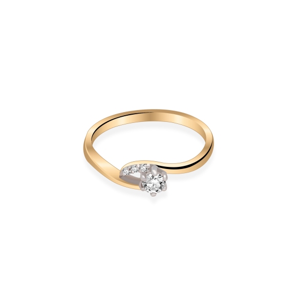 Pierścionek Złoty Z Brylantami 0,18ct RS0500