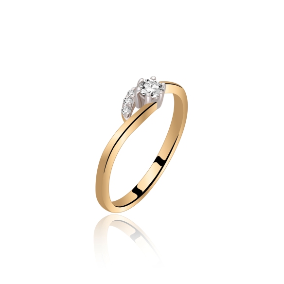 Pierścionek Złoty Z Brylantami 0,18ct RS0500