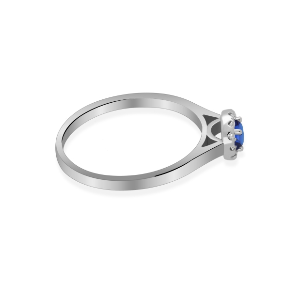 Złoty Pierścionek Z Szafirem I Brylantami RS0369SZ